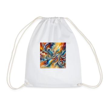 Colorful Symphony - Abstract Painting - Drawstring Bag - white - Front
