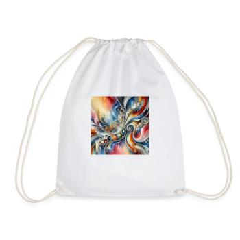 Living Echoes - Abstract Painting - Drawstring Bag - white - Front