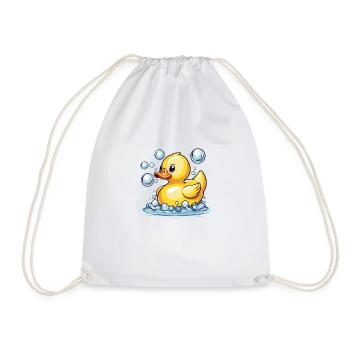 Summer Holiday Bathing Duck - Drawstring Bag - white - Front
