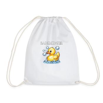 Lifeguard Swimming Duck Summer Holiday Pool - Drawstring Bag - white - Front