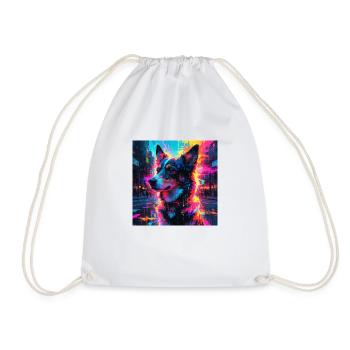 Chien néon - Sac de sport léger - blanc - Devant
