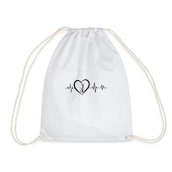 heartbeat wind energy - Drawstring Bag - white - Front