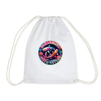 In Harmony with Nature - Drawstring Bag - white - Front