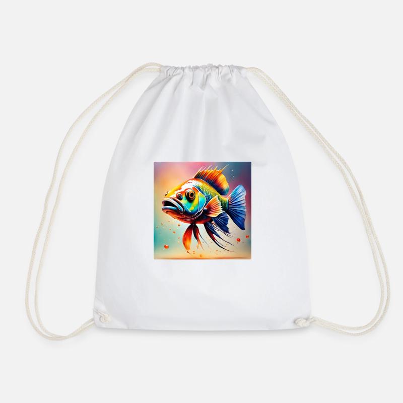 Poisson coloré - Sac de sport léger - blanc