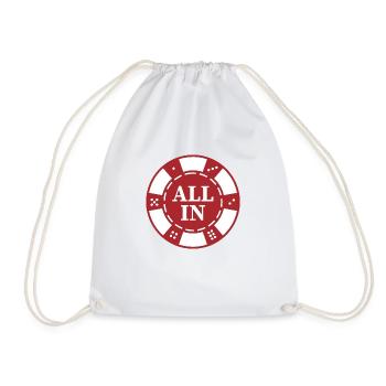 "ALL IN" Casino-Chip - Red Chip for Poker players - Drawstring Bag - white - Front