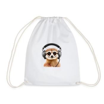 Erdmännchen mit Headset (realistisch) - Turnbeutel - Weiß - Vorne