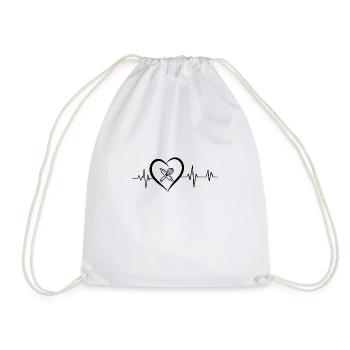 heartbeat baker pastry chef - Drawstring Bag - white - Front