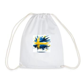 Sverige Sweden Flag Schweden Flagge - Drawstring Bag - white - Front