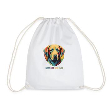 Vintage Dog Best Dog Owner - Drawstring Bag - white - Front