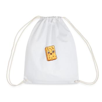 Crispy Muesli Bar Cartoon Style - Drawstring Bag - white - Front