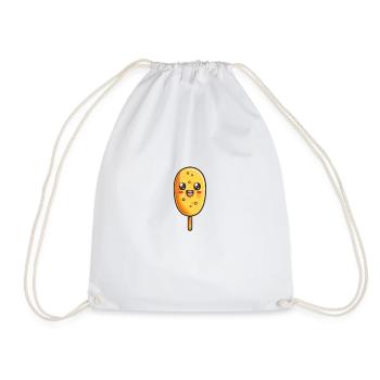 Chien de maïs Visage mignon dessin animé - Sac de sport léger - blanc - Devant