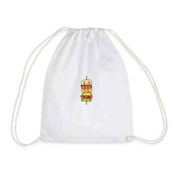Brochette de légumes colorée brochette de kebab dans le style de dessin animé - Sac de sport léger - blanc - Devant