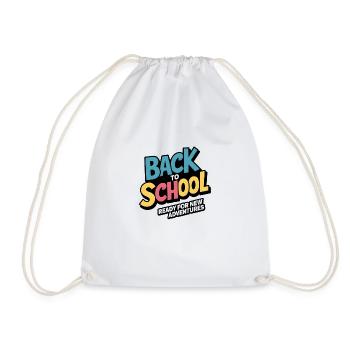 back to school - Drawstring Bag - white - Front