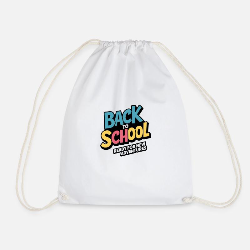 back to school - Drawstring Bag - white