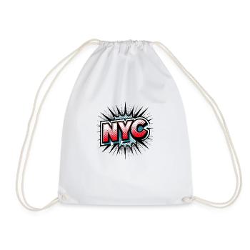 New York City, NYC, United States of America - Drawstring Bag - white - Front