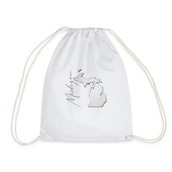Michigan (United States) | real volleyball | Map Sct - Drawstring Bag - white - Front