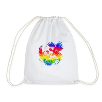 Cock tup fight animal isolated colorful chicken - Drawstring Bag - white - Front