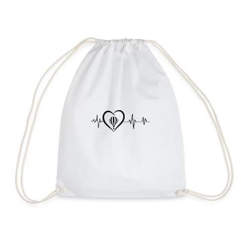 Hot Air Balloon Heartbeat - Drawstring Bag - white - Front