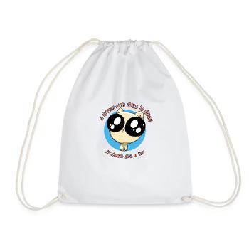 Chaton aux yeux très kawaii - Sac de sport léger - blanc - Devant