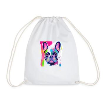 Bulldogge bunt - Turnbeutel - Weiß - Vorne