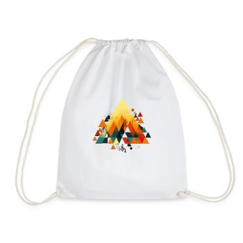 Geometric Mountain of Colors - Drawstring Bag - white - Front