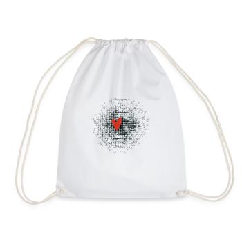 heart - Drawstring Bag - white - Front