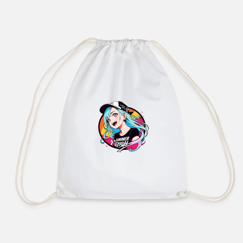 "Playfully Yours: Fun & Vibrant T-Shirt Designs" - Drawstring Bag - white