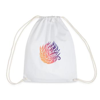 Abstract Leaf Swirl - Drawstring Bag - white - Front
