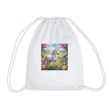 Licorne avec des fleurs - Sac de sport léger - blanc - Devant