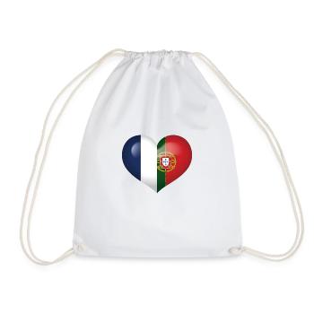 France Portugal Flag Coeur - Sac de sport léger - blanc - Devant
