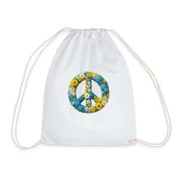 Hippie soul Groovy Summer time peace love Ukraine - Drawstring Bag - white - Front