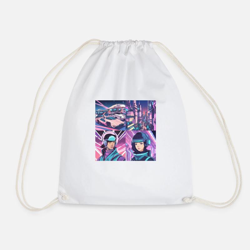 Future Space - Drawstring Bag - white