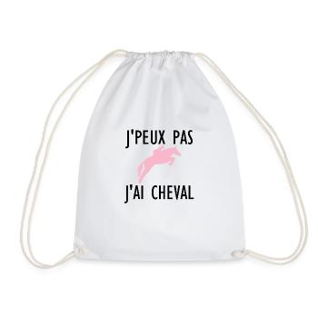I can't I have Horse f - Drawstring Bag - white - Front