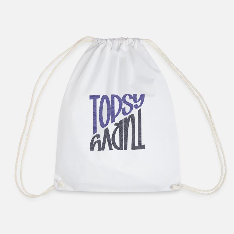 Topsy Turvy - Drawstring Bag - white