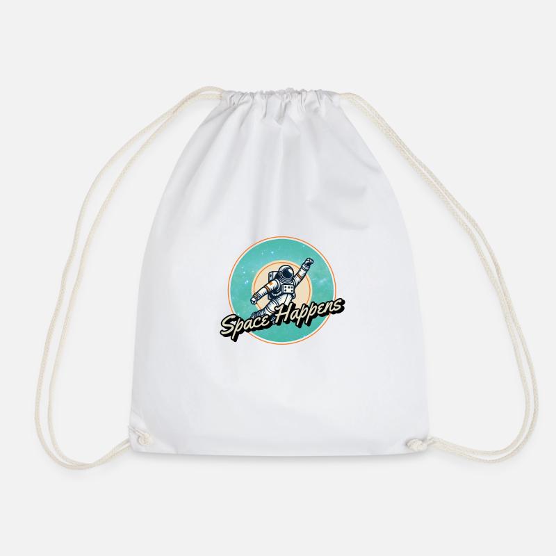 Space Happens logo - Drawstring Bag - white