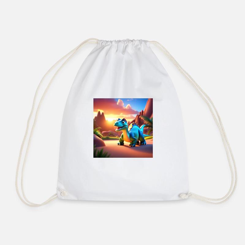 The Little Dinosaur - Drawstring Bag - white