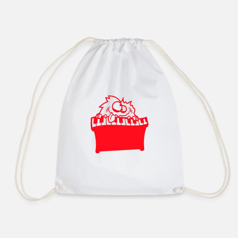 Hairy Monster Alien Alien Clavier Fun - Sac de sport léger - blanc