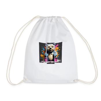 Hyper Bear - Drawstring Bag - white - Front