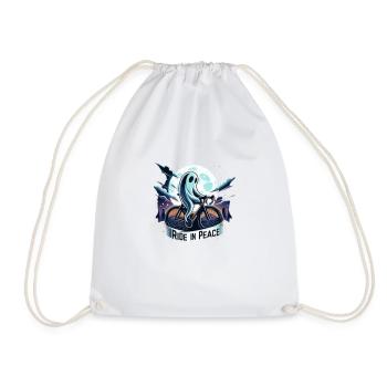 Ghostly Cyclist Night Ride - Drawstring Bag - white - Front