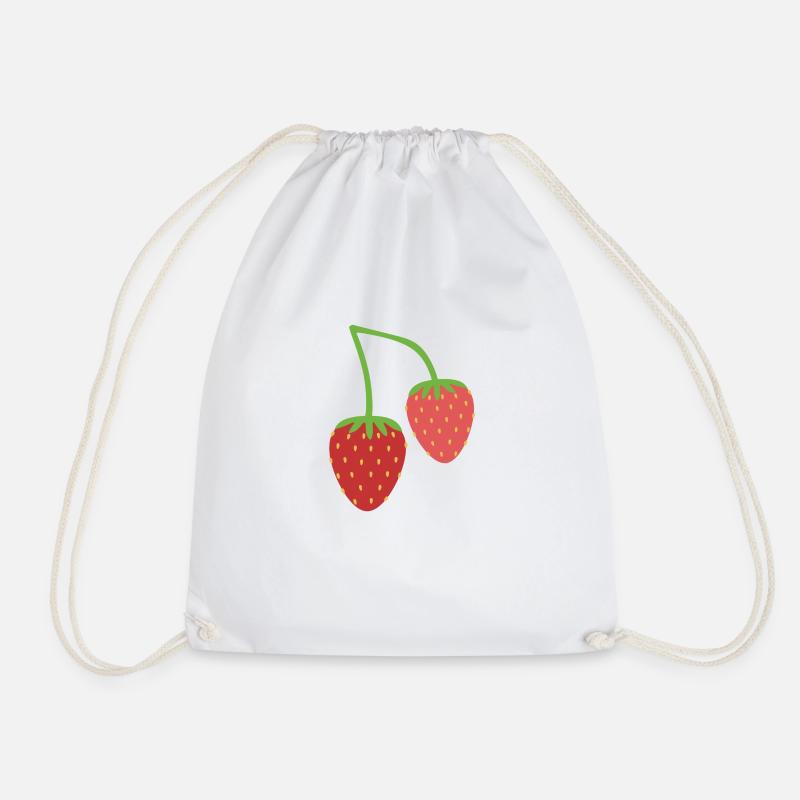 Erdbeeren - Turnbeutel - Weiß