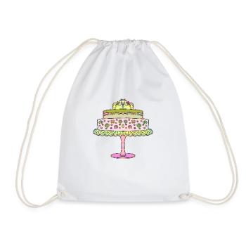 Cake - Drawstring Bag - white - Front