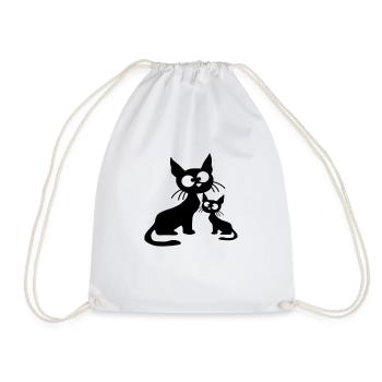 Chat fou Maman Papa Chaton Enfant Chaton Fun - Sac de sport léger - blanc - Devant