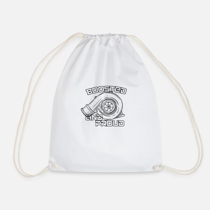 Boosted and Proud - Drawstring Bag - white