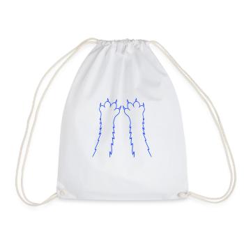 Cats, claws, paws, paws, sharp claws, scratching - Drawstring Bag - white - Front