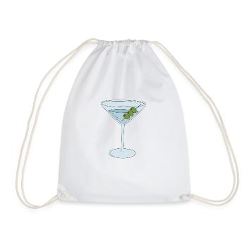Martini with Olives - Drawstring Bag - white - Front