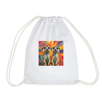 Meerkats - Drawstring Bag - white - Front