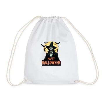 Halloween Horror Hexe mit roten Augen - Turnbeutel - Weiß - Vorne