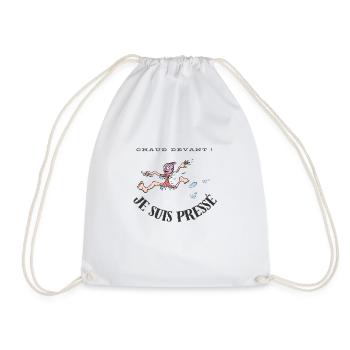 Chaud devant ! JE SUIS PRESSÉ ! - Sac de sport léger - blanc - Devant