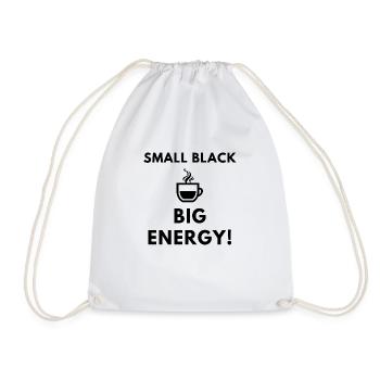 Coffee: Small Black - Big energy - Drawstring Bag - white - Front