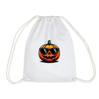 Citrouille d'halloween a lunette de soleil - Sac de sport léger - blanc - Devant